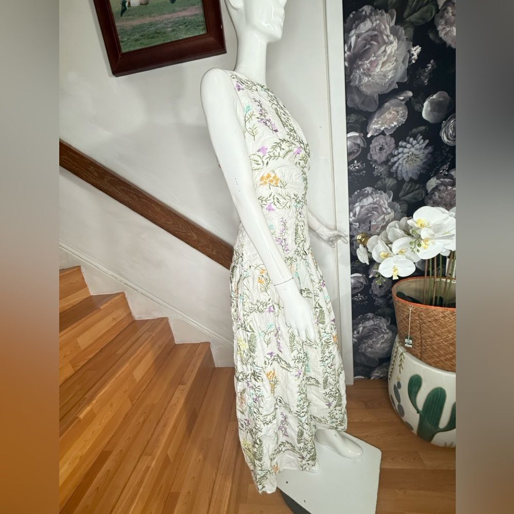 Anthropologie Forever That Girl Drop-Waist Floral Cutout Maxi Dress / size S - Picture 10 of 12